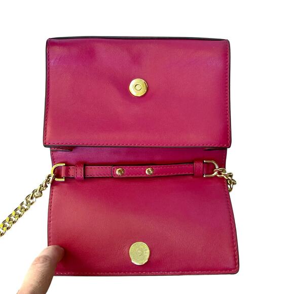 Michael Kors Pink Leather Mini Bag | Heart Studs | Removable Chain | NWOT Gift - Picture 10 of 16